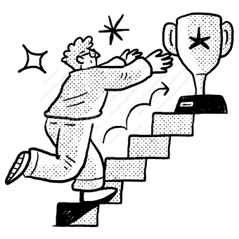 trophy, award, reward, accomplishment, stairs